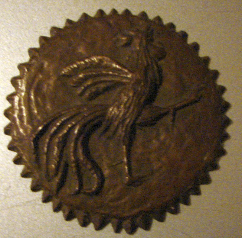 Bronzen plaquette Coq Utrecht (40 dienstjaren)