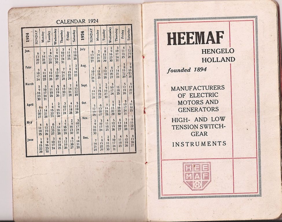 Boekje Heemaf 1924