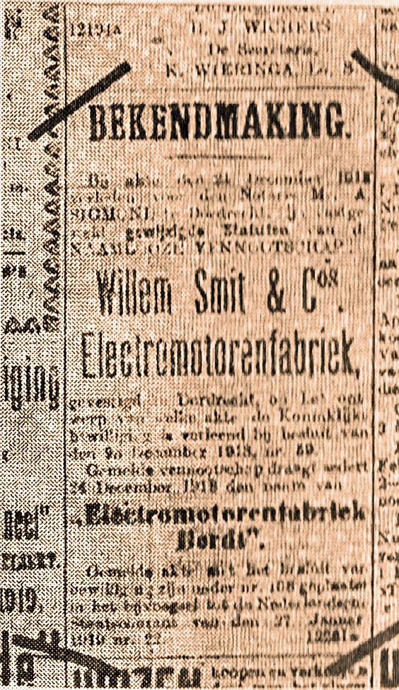 Oprichting Smit Dordt 19-04-1911