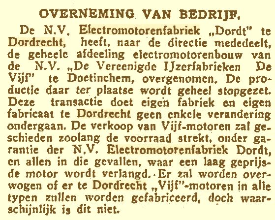 Overname de Vijf uit Doetinchem (1933)