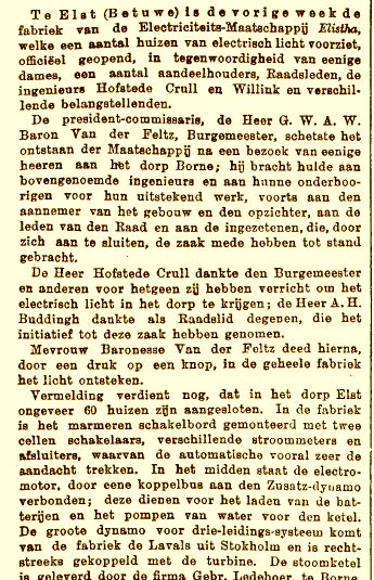 Elistha Elst opgericht 1898 (Nieuws van den Dag)
